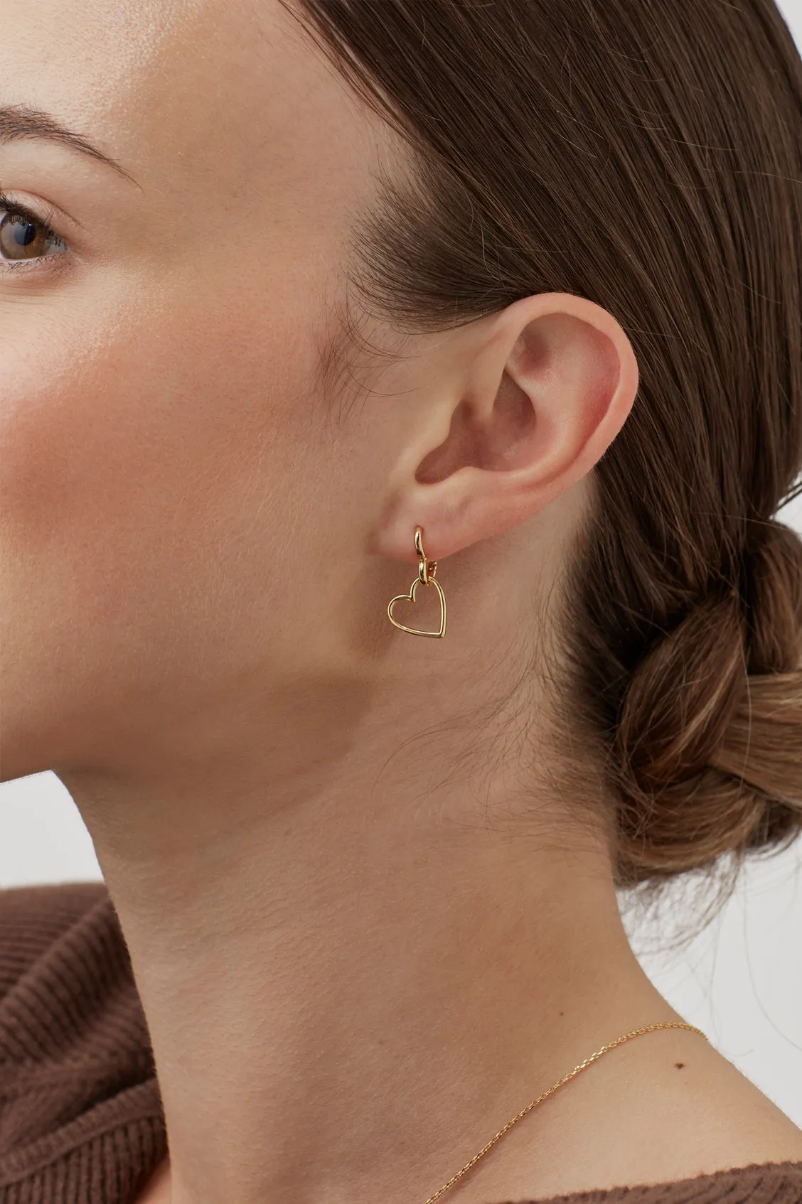 Double Heart Hoop Earrings sold by Estella Bartlett product image thumbnail 2