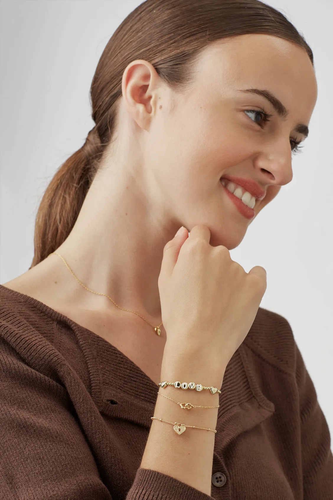 Engraved Heart Padlock Bracelet sold by Estella Bartlett product image thumbnail 5