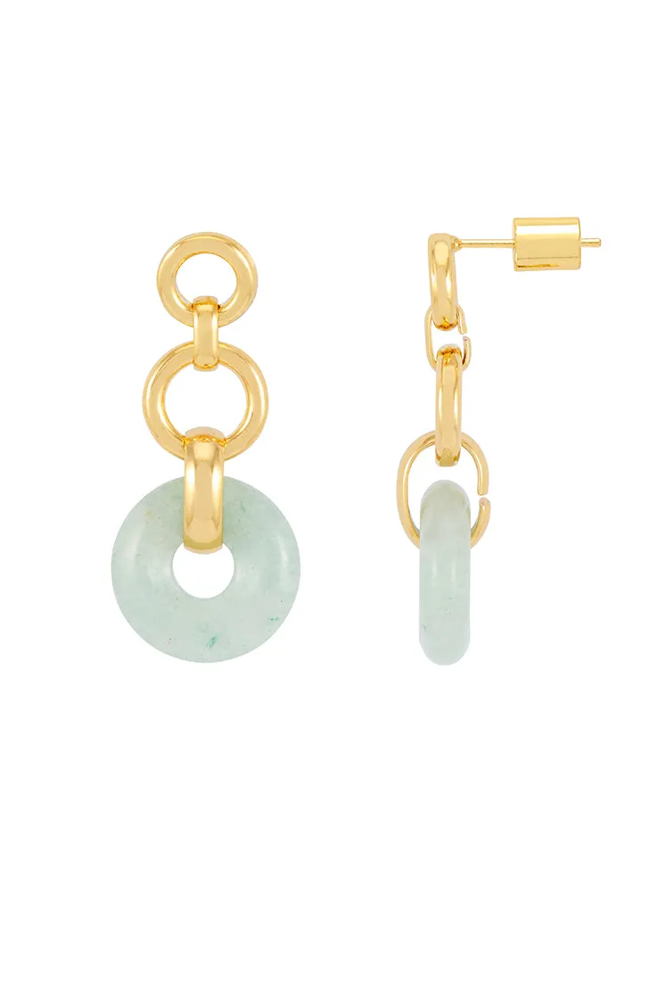 Green Graduated Round Link Drop Earrings sold by Estella Bartlett product image thumbnail 3