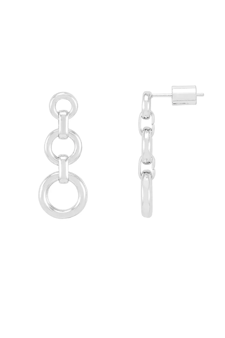Graduated Round Link Drop Earrings sold by Estella Bartlett product image thumbnail 3