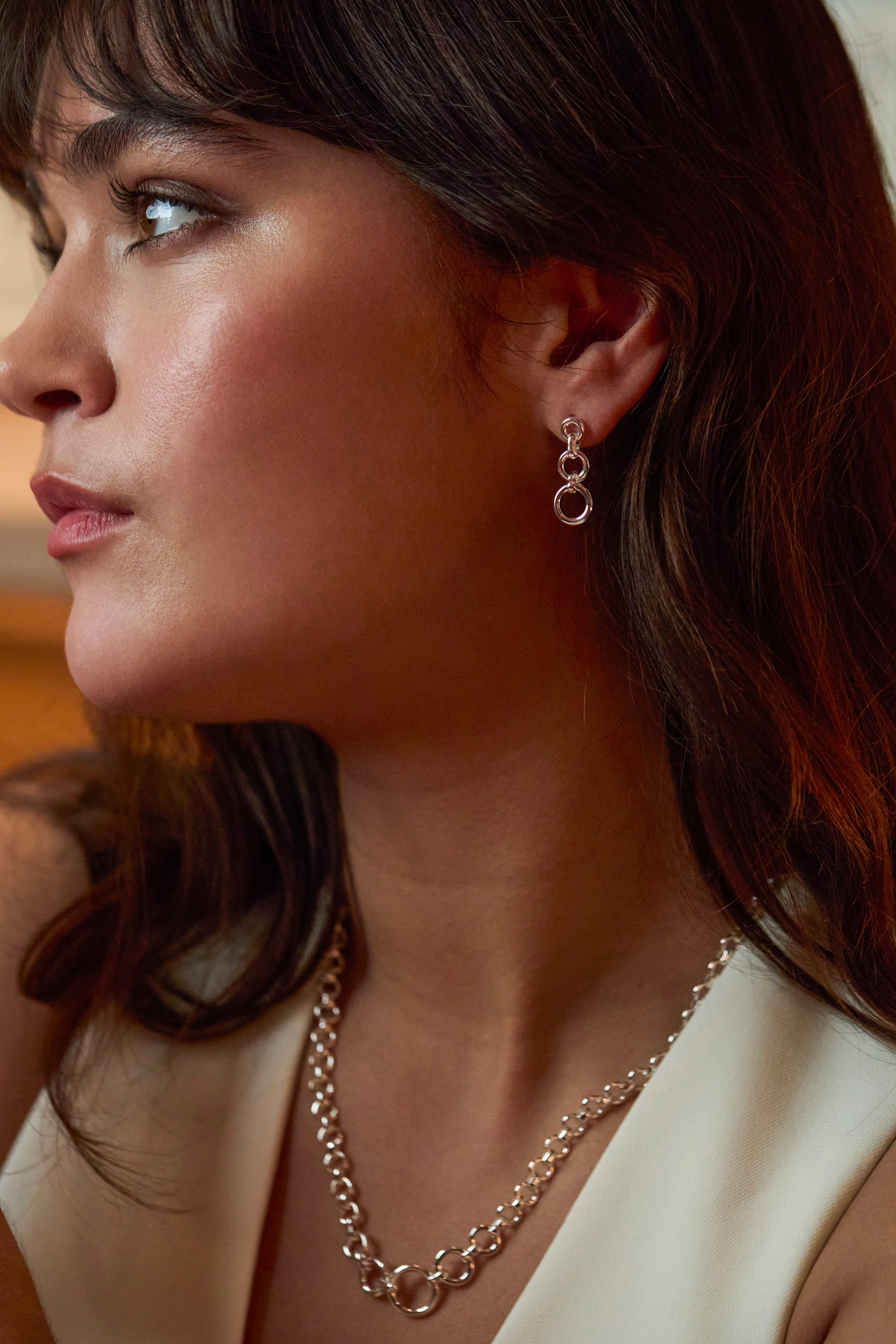 Graduated Round Link Drop Earrings sold by Estella Bartlett product image thumbnail 2