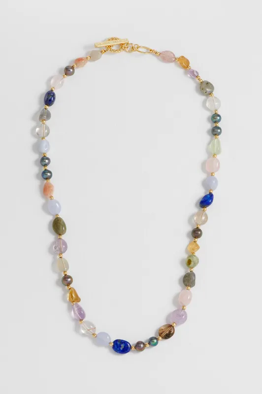 Multi Beaded T Bar Necklace sold by Estella Bartlett