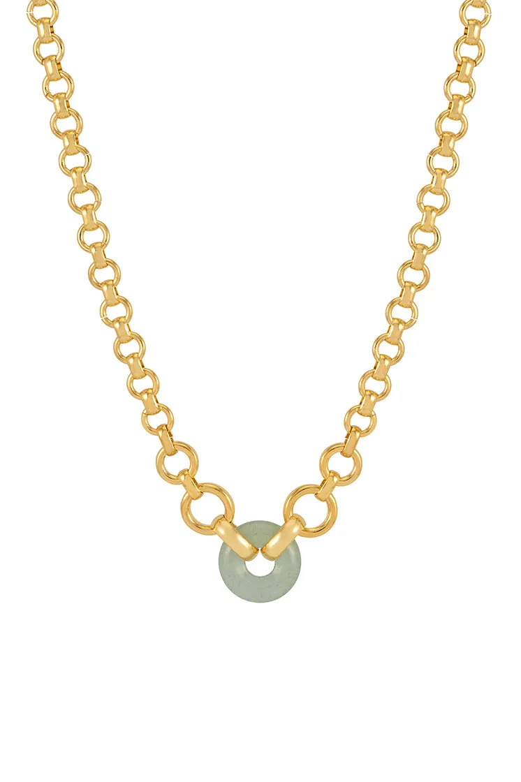 Green Quartz Graduated Round Link Chain Necklace sold by Estella Bartlett product image thumbnail 3