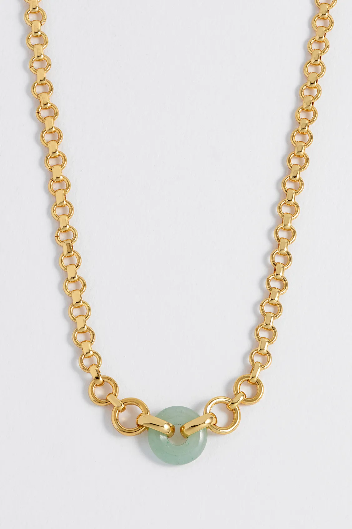 Green Quartz Graduated Round Link Chain Necklace sold by Estella Bartlett