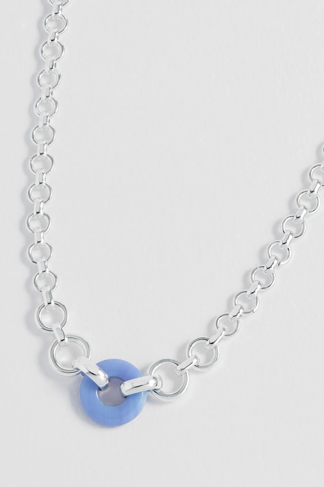 Blue Lace Agate Graduated Round Link Chain Necklace sold by Estella Bartlett product image thumbnail 5