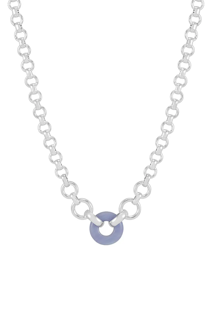 Blue Lace Agate Graduated Round Link Chain Necklace sold by Estella Bartlett product image thumbnail 3
