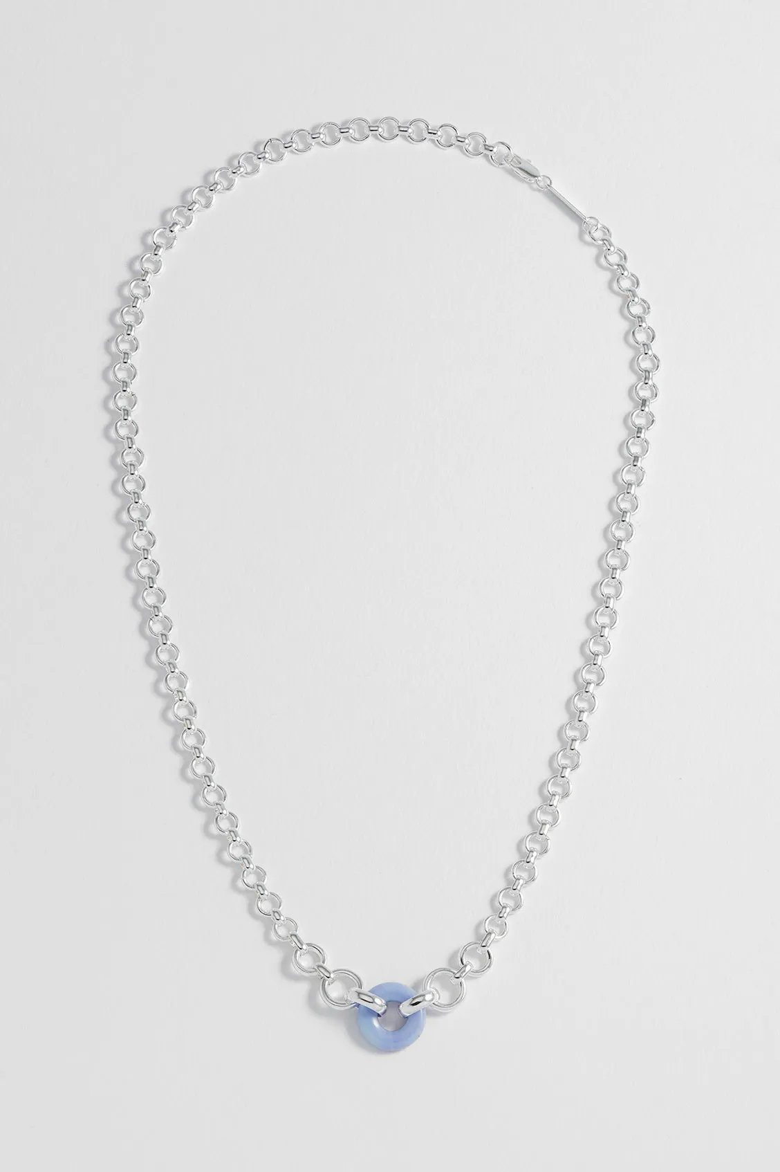 Blue Lace Agate Graduated Round Link Chain Necklace sold by Estella Bartlett product image thumbnail 4