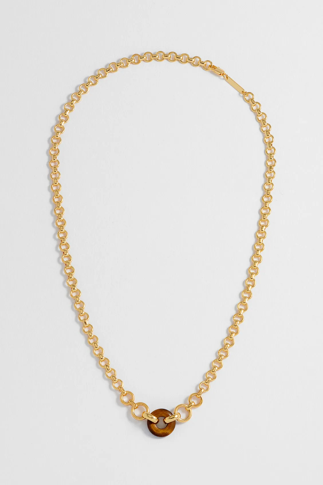 Tigers Eye Graduated Round Link Chain Necklace sold by Estella Bartlett product image thumbnail 4