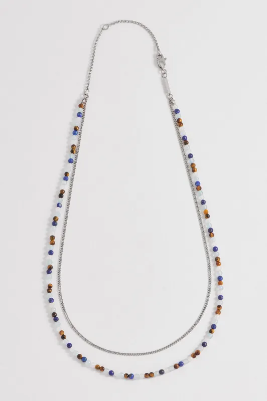 Mixed Gemstone and Chain Duo Necklace sold by Estella Bartlett