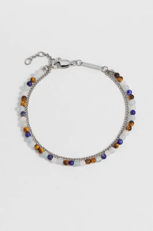 Men's Mixed Gemstone and Chain Duo Bracelet sold by Estella Bartlett
