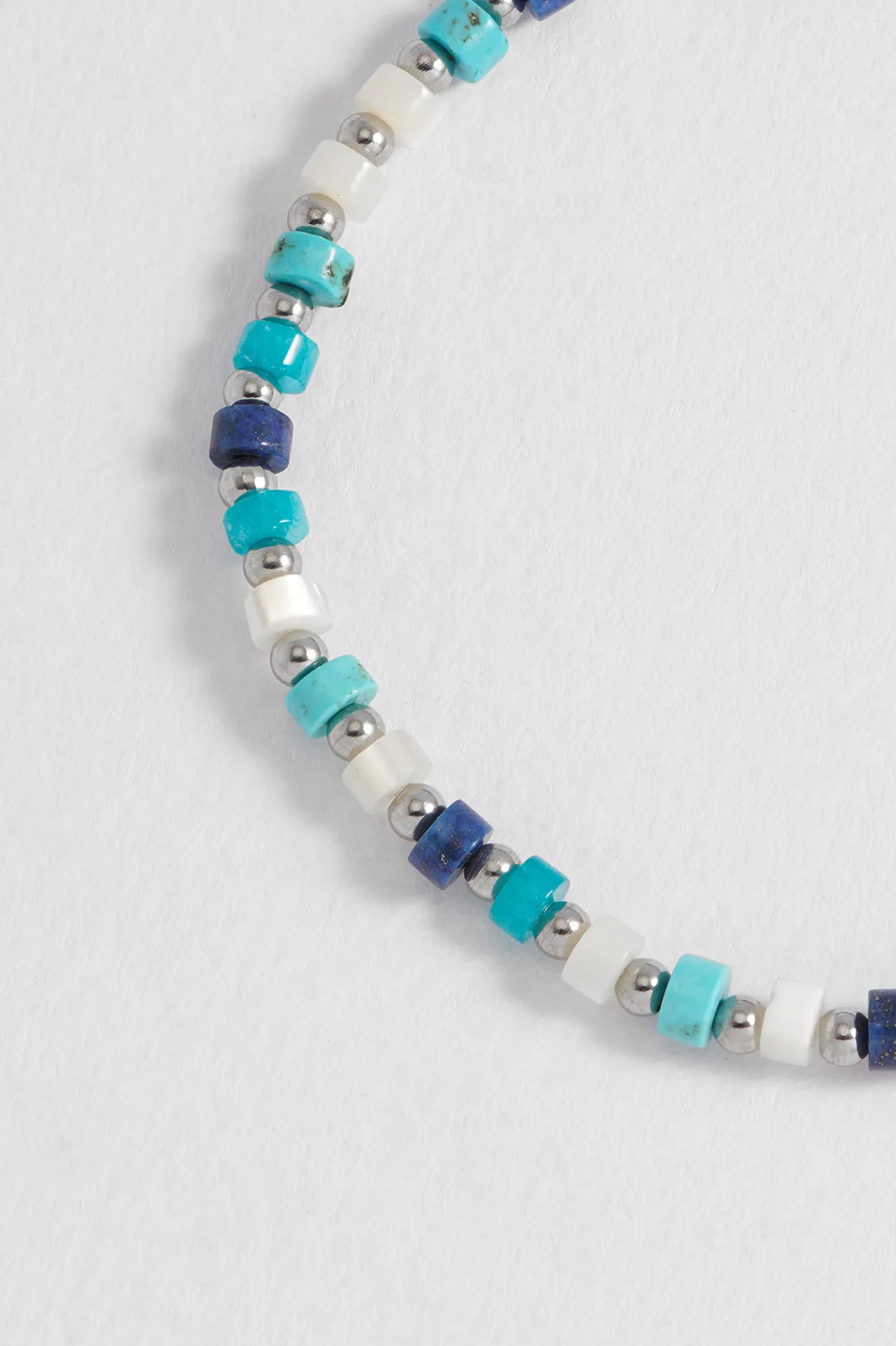 Men's Mixed Blue Gemstone Rondelle Bracelet sold by Estella Bartlett product image thumbnail 4