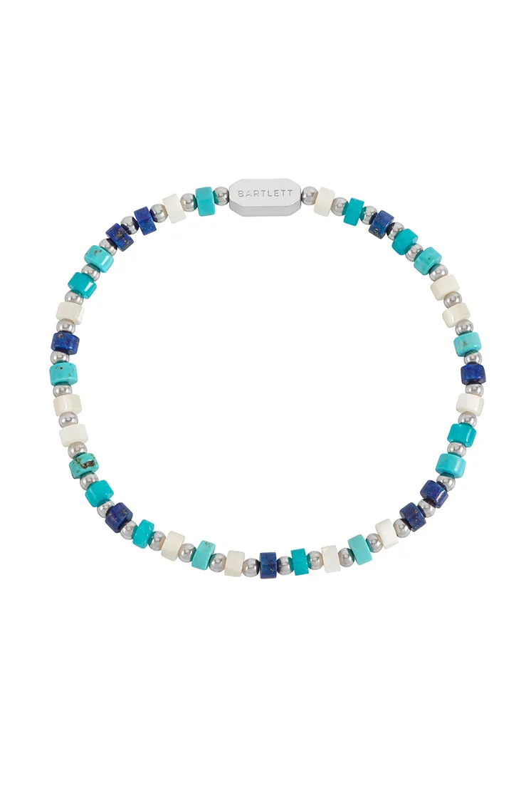 Men's Mixed Blue Gemstone Rondelle Bracelet sold by Estella Bartlett product image thumbnail 3