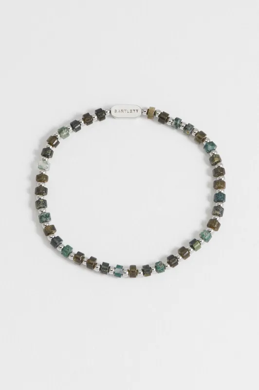 Men's Mixed Green Gemstone Rondelle Bracelet sold by Estella Bartlett