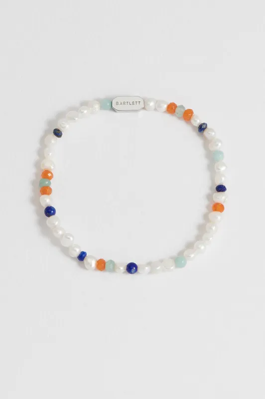 Men's Pearl and Mixed Gemstones Bracelet sold by Estella Bartlett