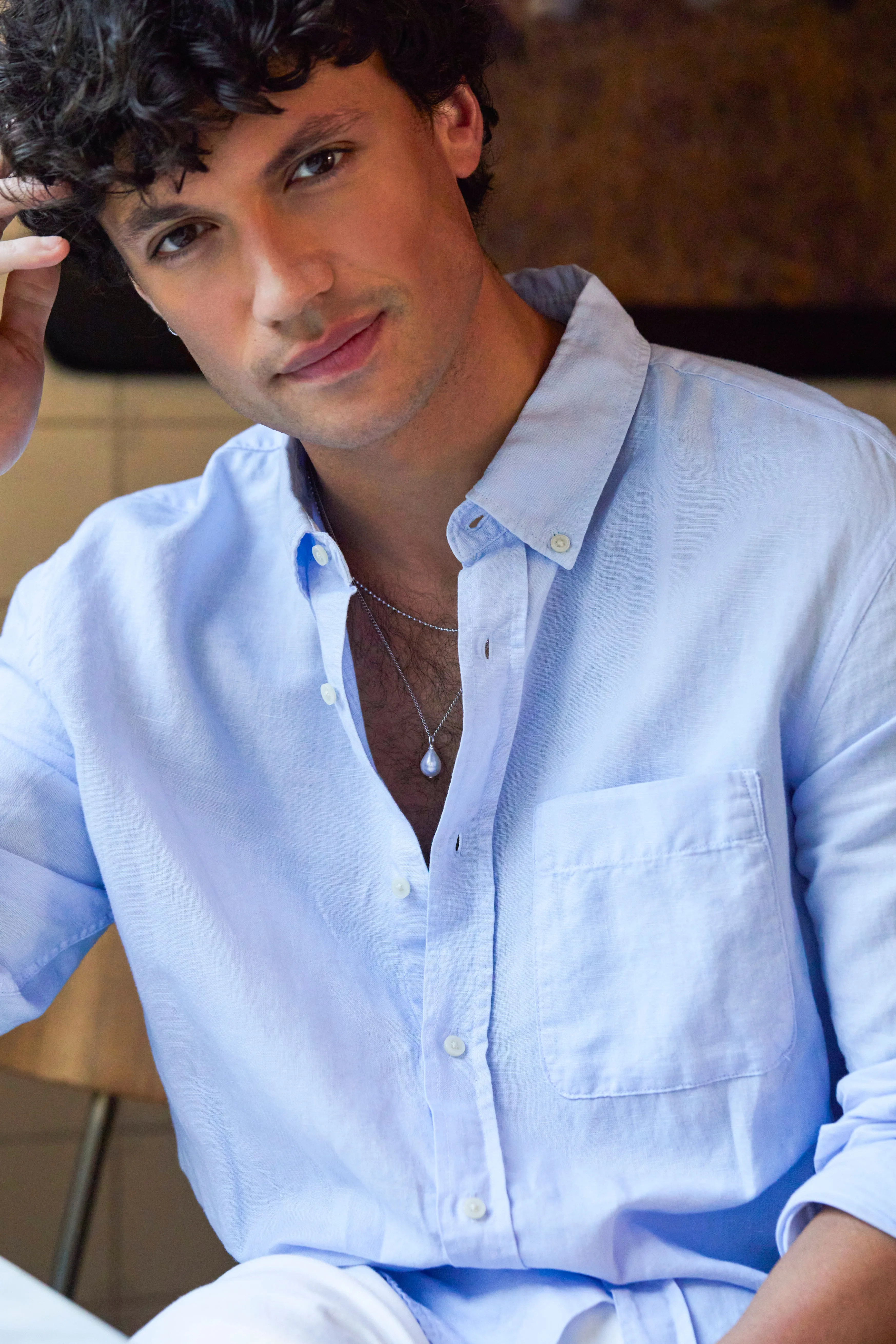 Men's Fine Curb Chain and Pearl Necklace sold by Estella Bartlett product image thumbnail 2