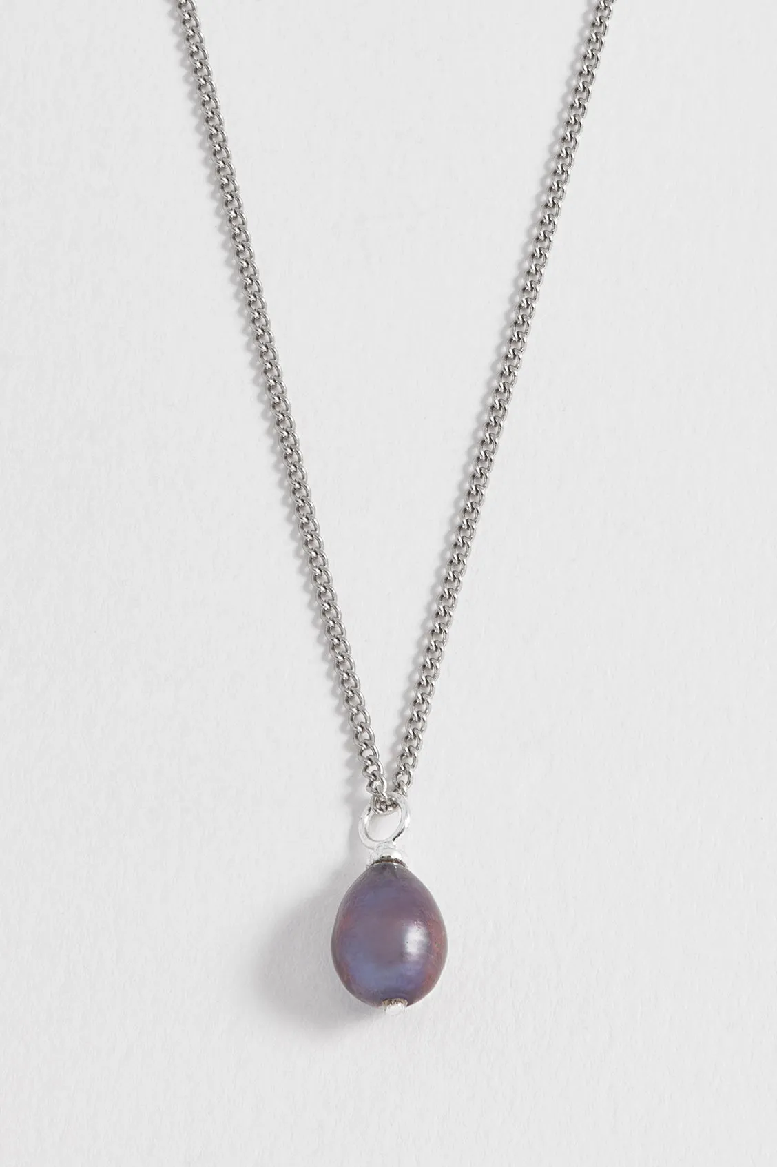 Men's Fine Curb Chain and Blue Pearl Necklace sold by Estella Bartlett product image thumbnail 4
