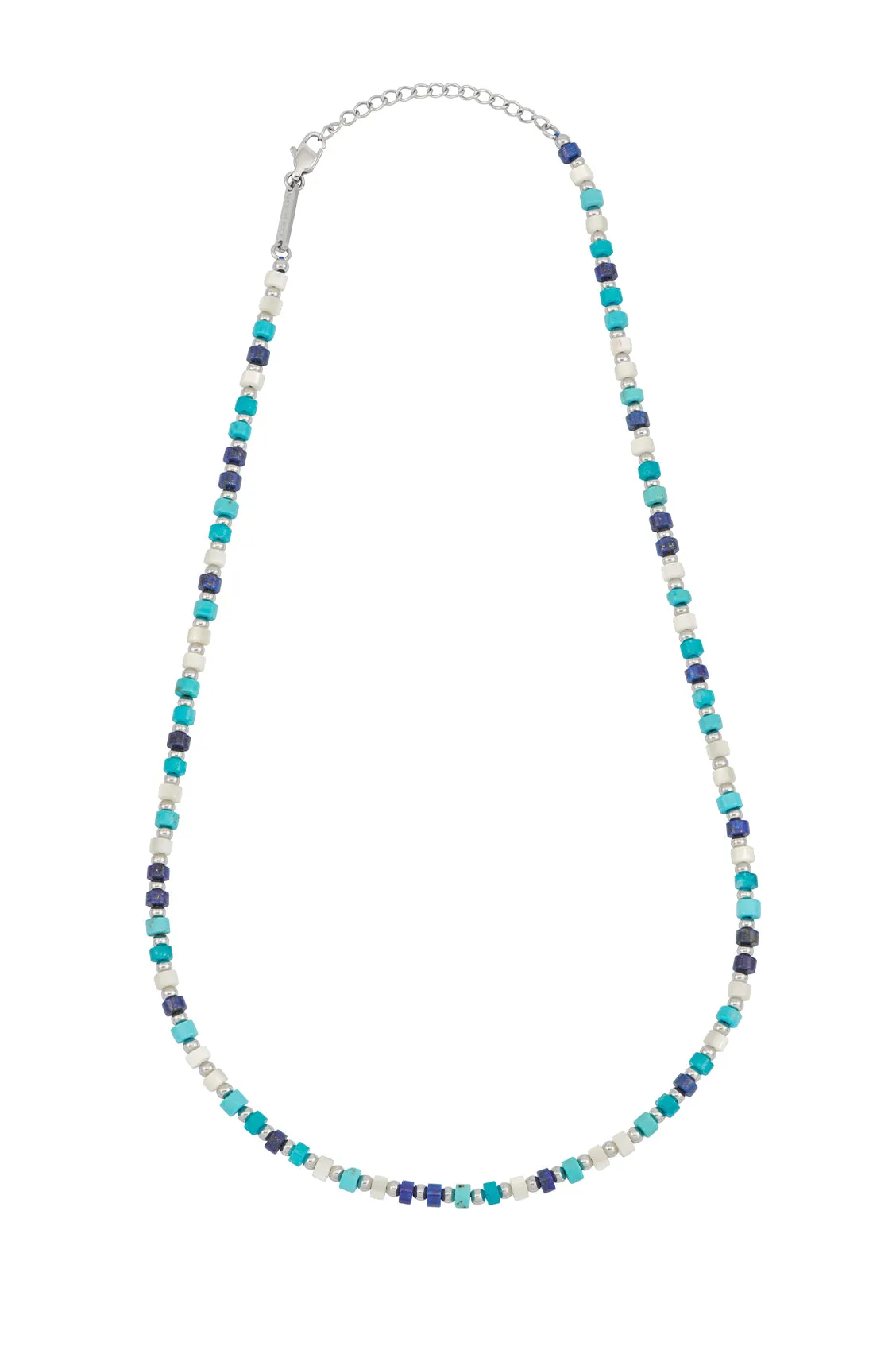 Men's Mixed Blue Gemstone Rondelle Necklace sold by Estella Bartlett product image thumbnail 3