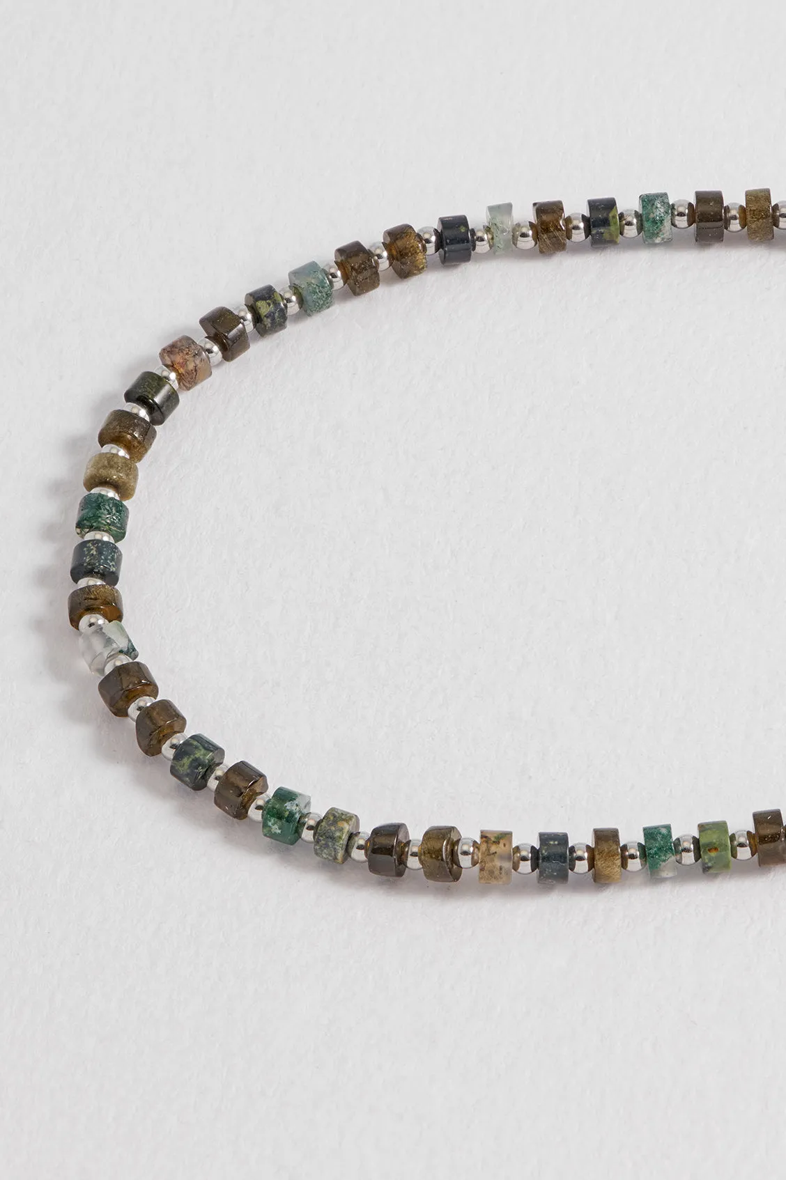 Men's Mixed Green Gemstone Rondelle Necklace sold by Estella Bartlett product image thumbnail 2