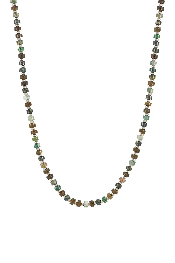 Men's Mixed Green Gemstone Rondelle Necklace sold by Estella Bartlett product image thumbnail 3