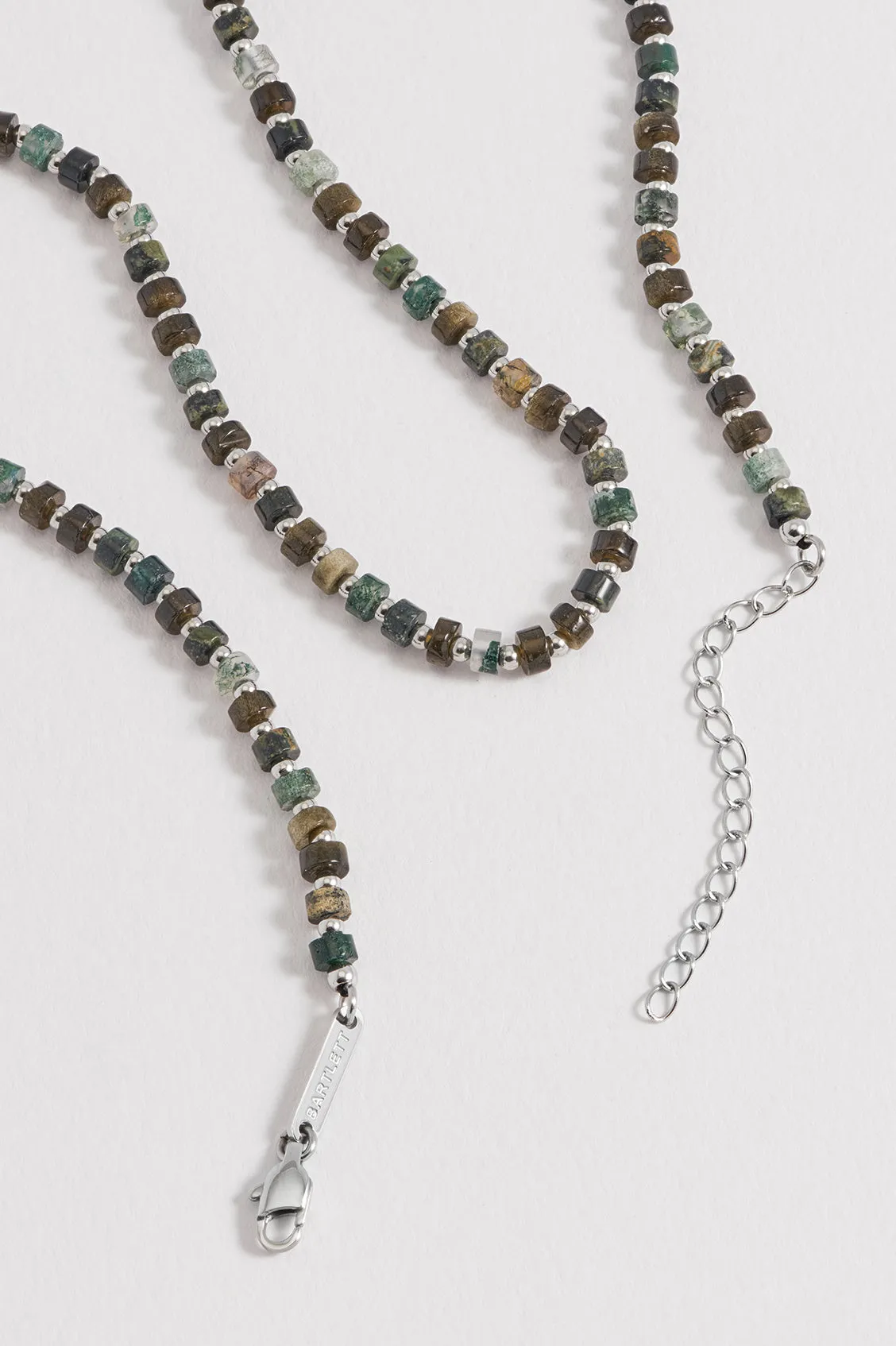 Men's Mixed Green Gemstone Rondelle Necklace sold by Estella Bartlett product image thumbnail 4