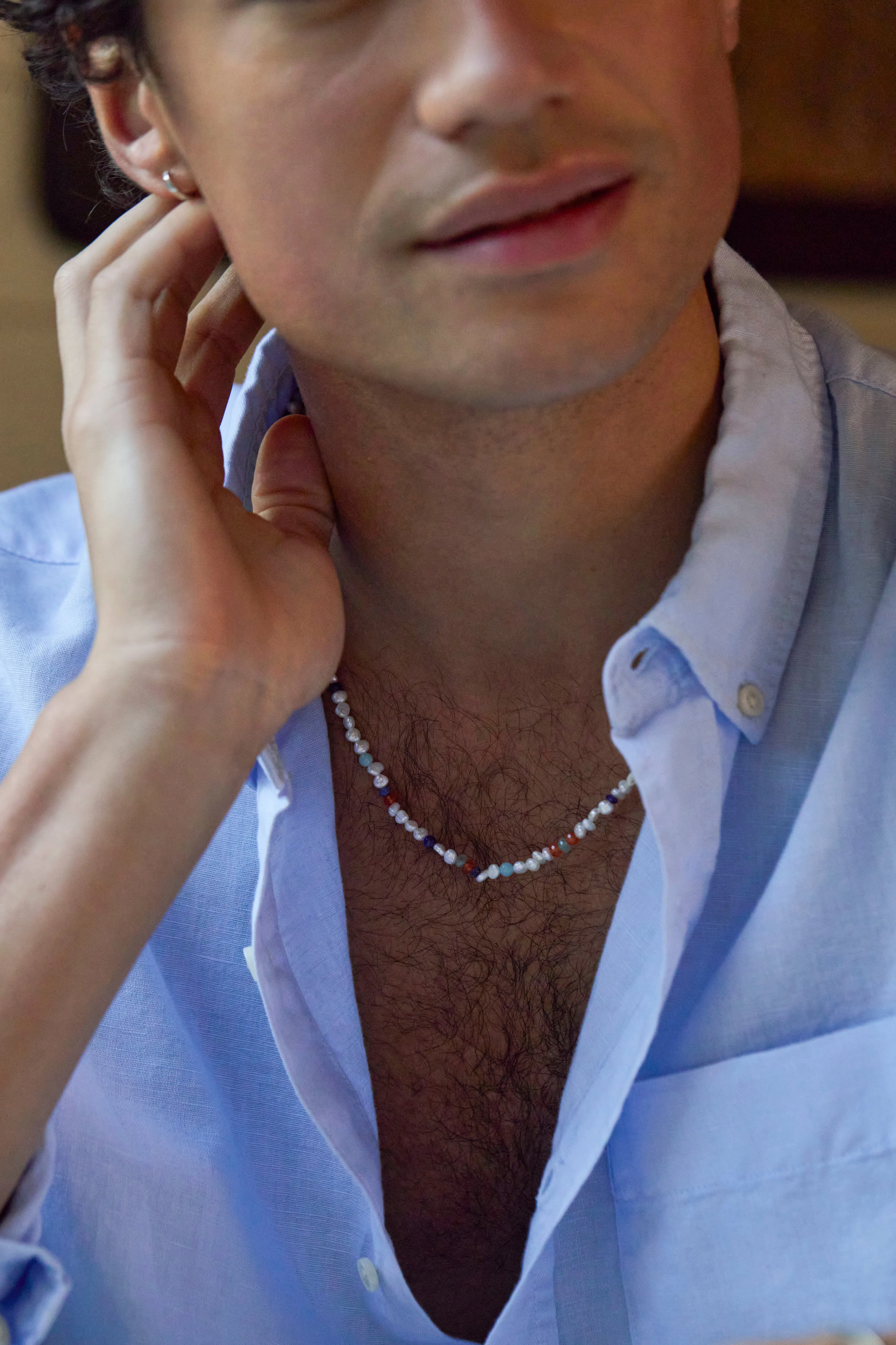 Men's Pearl and Mixed Gemstone Necklace sold by Estella Bartlett product image thumbnail 2