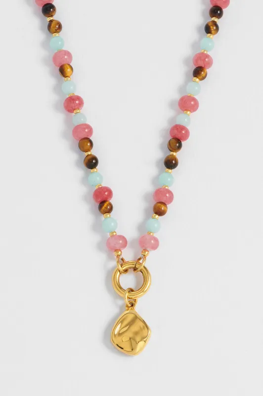 Multi Facet Gemstone Spring Clasp Necklace sold by Estella Bartlett