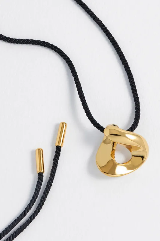 Sculptural Twist Pendant Cord Necklace made by Estella Bartlett
