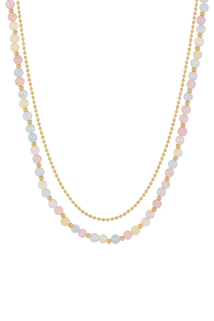 Pastel Multi Gemstone Double Necklace sold by Estella Bartlett product image thumbnail 3