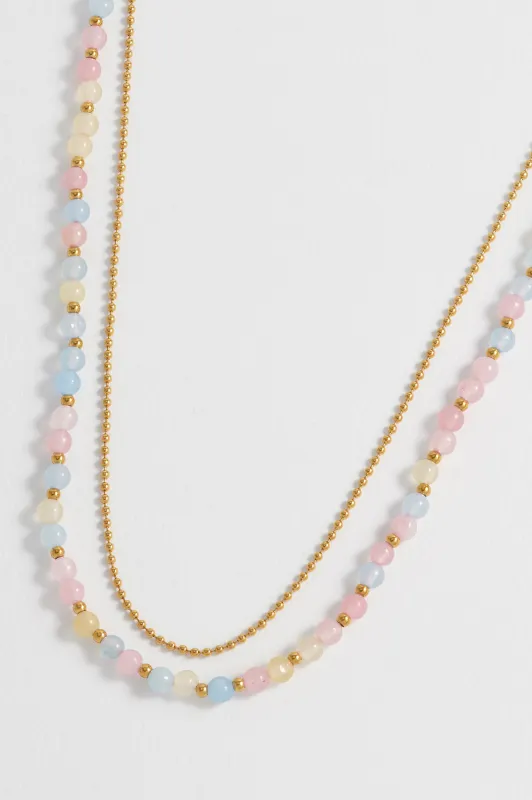 Pastel Multi Gemstone Double Necklace made by Estella Bartlett