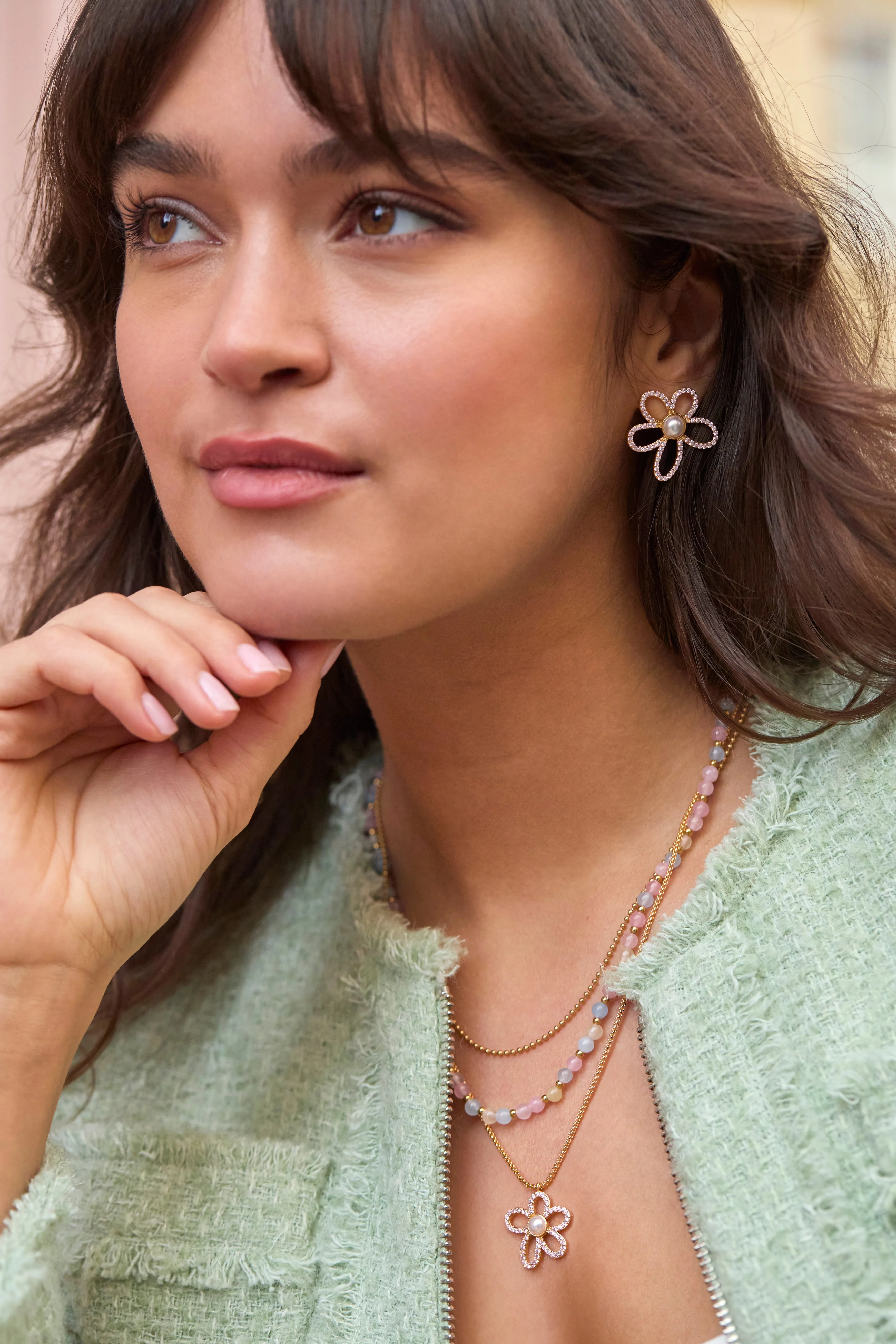 Pastel Multi Gemstone Double Necklace sold by Estella Bartlett product image thumbnail 2