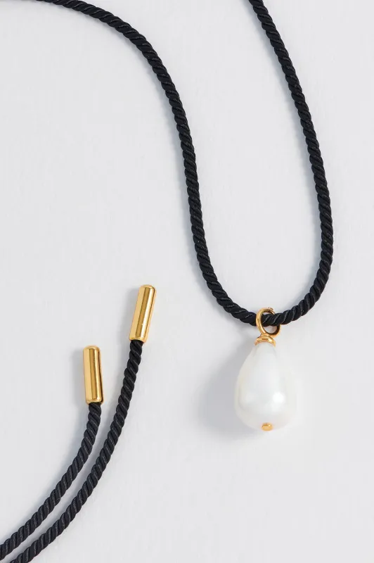 Pearl Drop Cord Necklace sold by Estella Bartlett