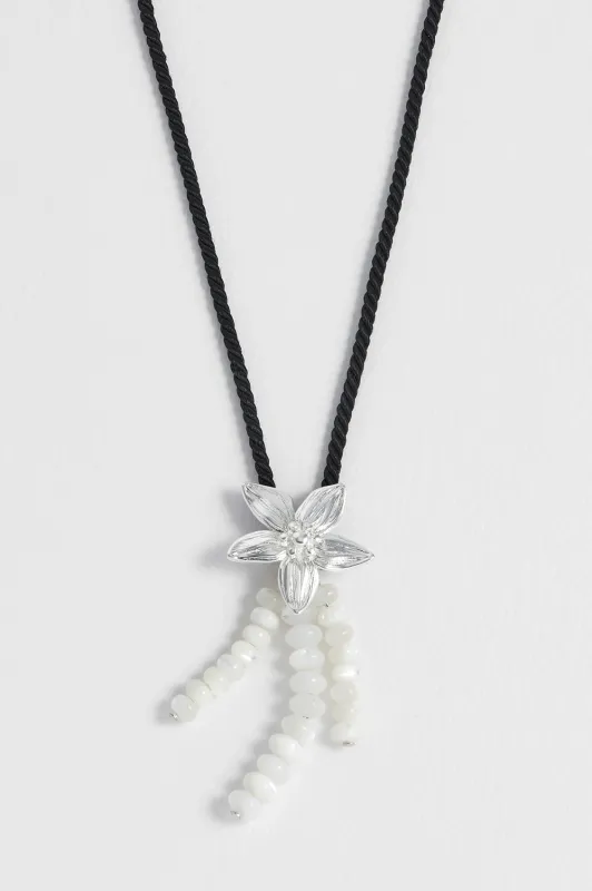 Pearl And Flower Cord Necklace sold by Estella Bartlett