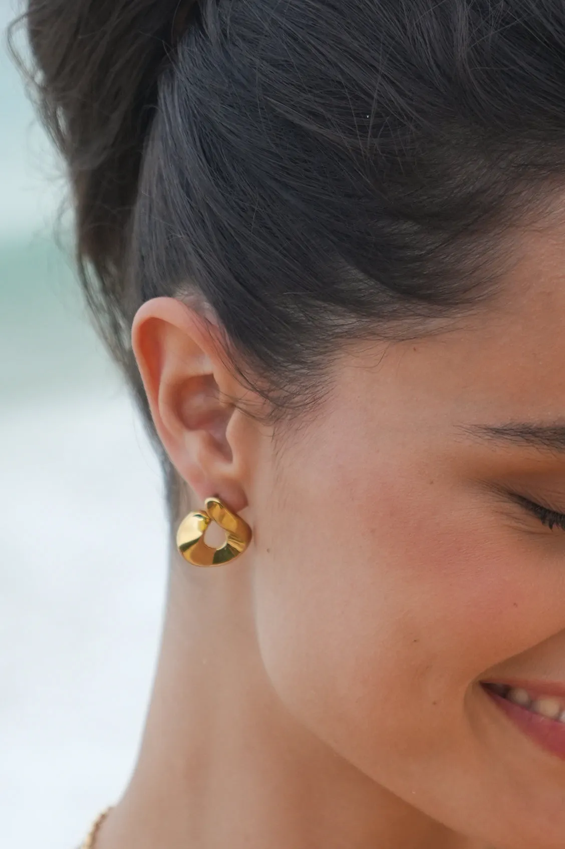 Sculptural Twist Hoop Earrings sold by Estella Bartlett product image thumbnail 2