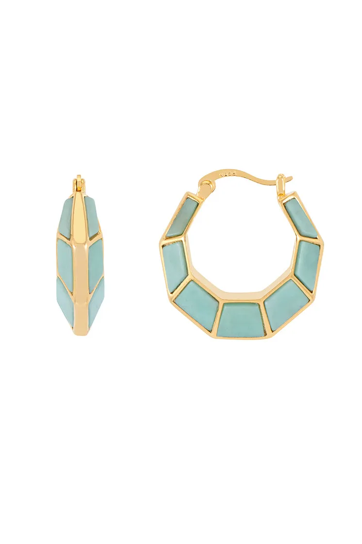 Octagon Hinge Hoop Earrings sold by Estella Bartlett product image thumbnail 3