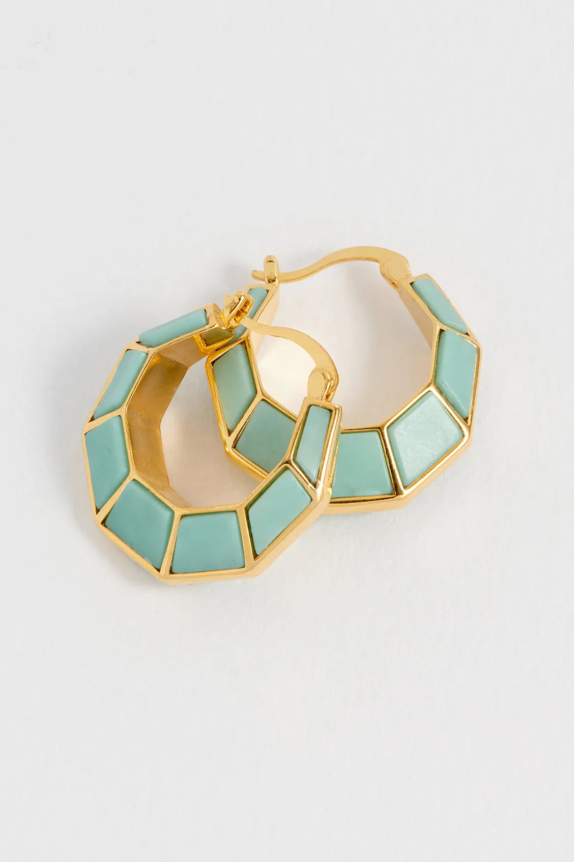 Octagon Hinge Hoop Earrings sold by Estella Bartlett product image thumbnail 5