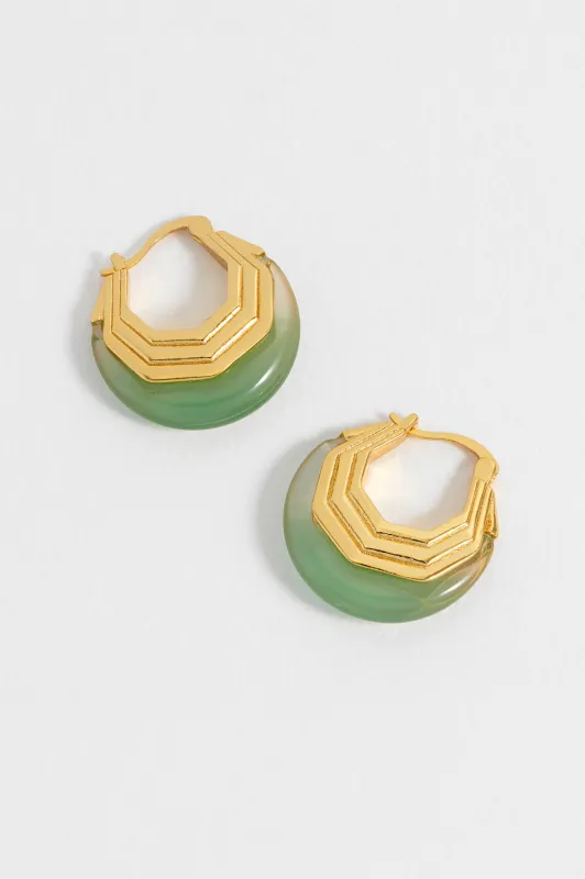 Green Half Moon Hinge Hoops sold by Estella Bartlett