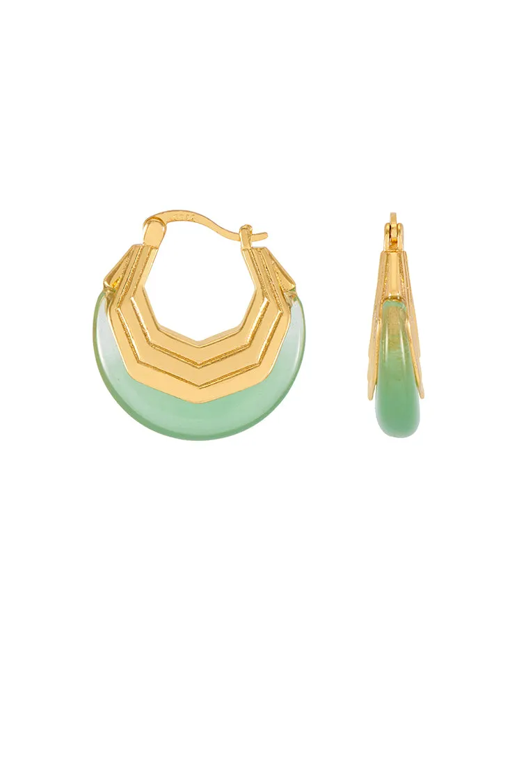 Green Half Moon Hinge Hoops sold by Estella Bartlett product image thumbnail 3