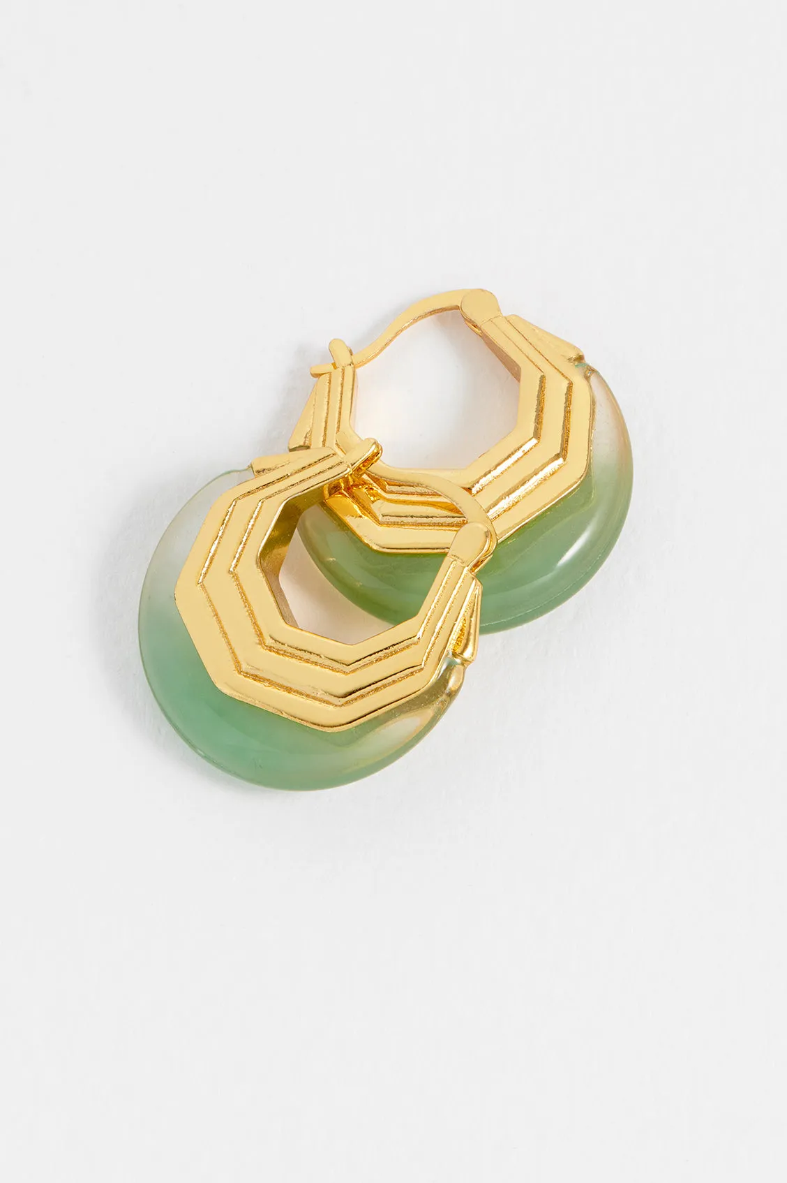 Green Half Moon Hinge Hoops sold by Estella Bartlett product image thumbnail 5