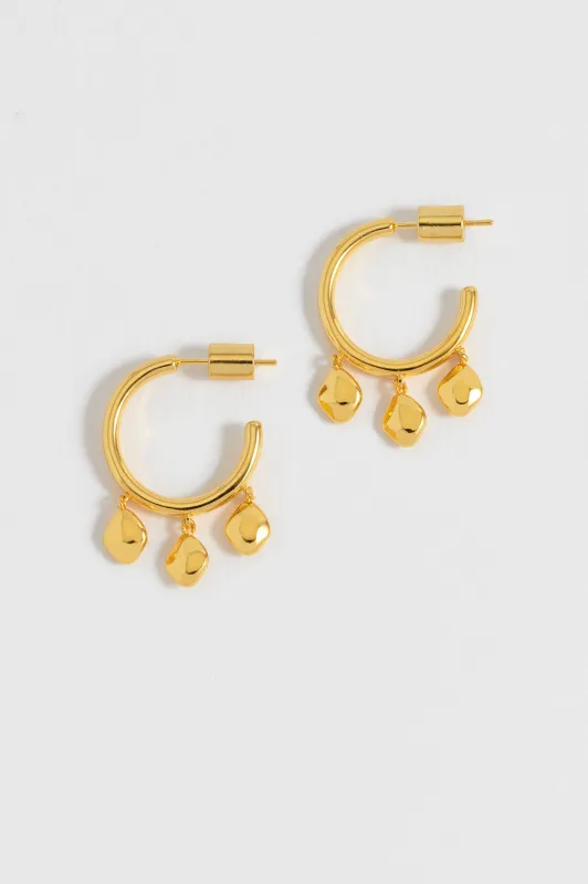 Triple Pebble Hoop Earrings sold by Estella Bartlett