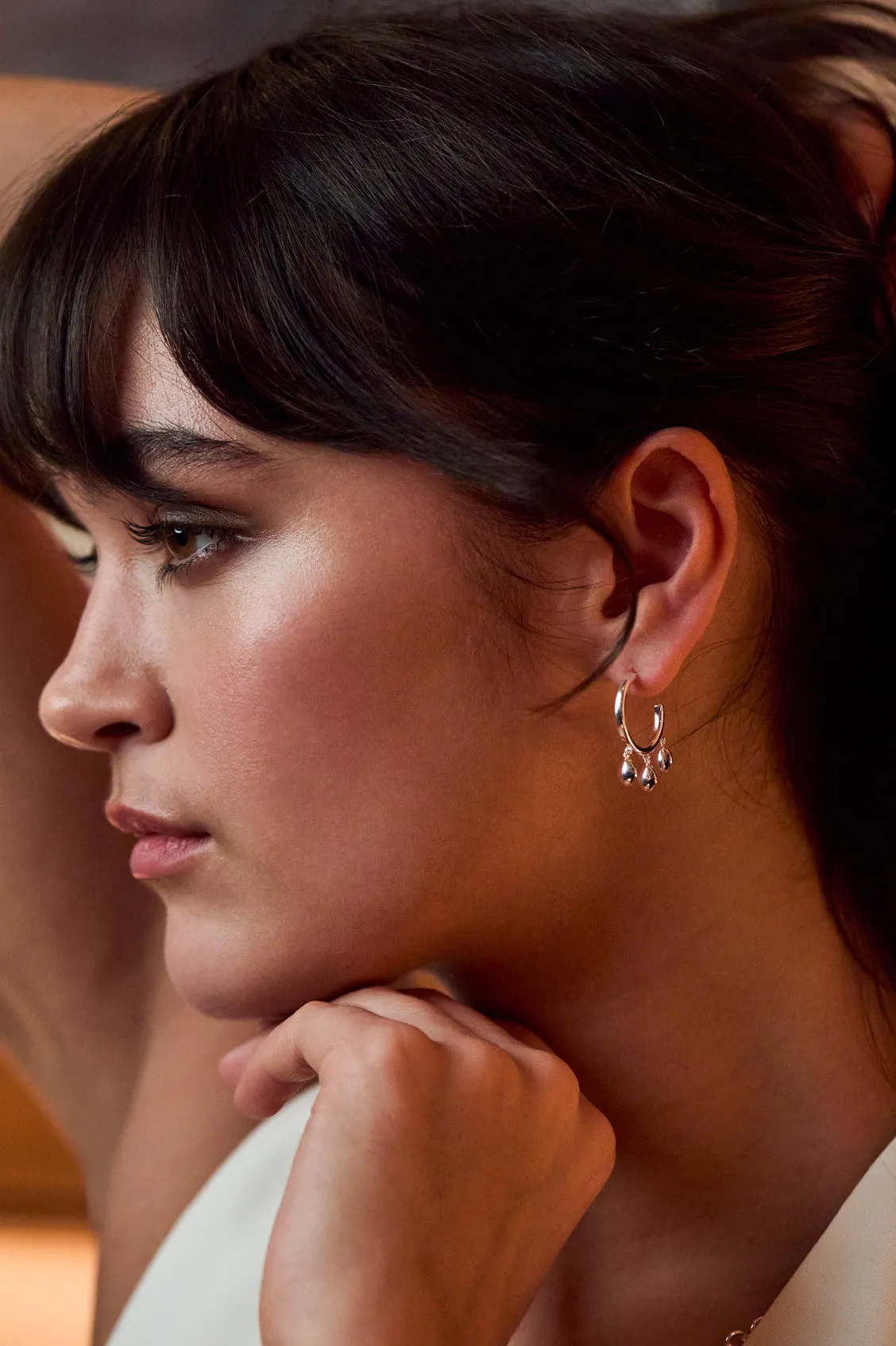 Triple Pebble Hoop Earrings sold by Estella Bartlett product image thumbnail 2