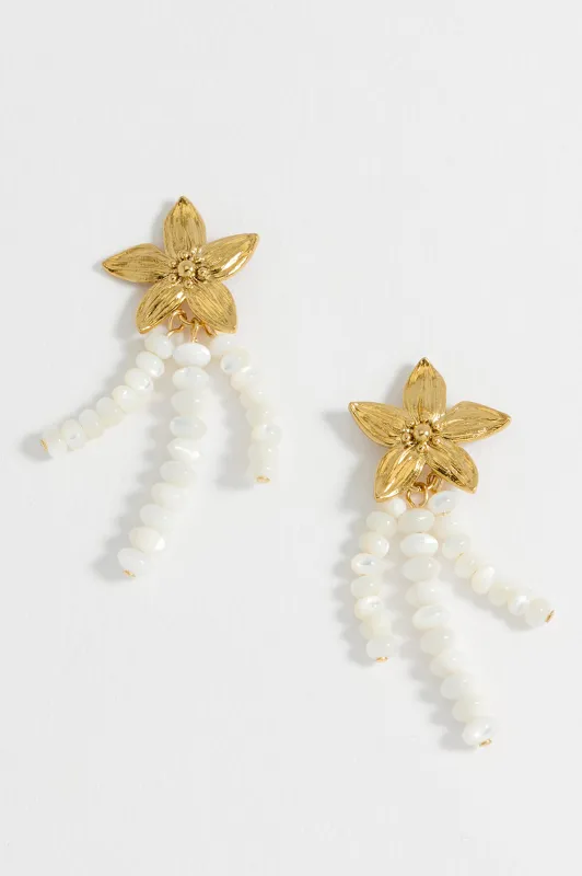Flower Pearl Drop Earrings sold by Estella Bartlett