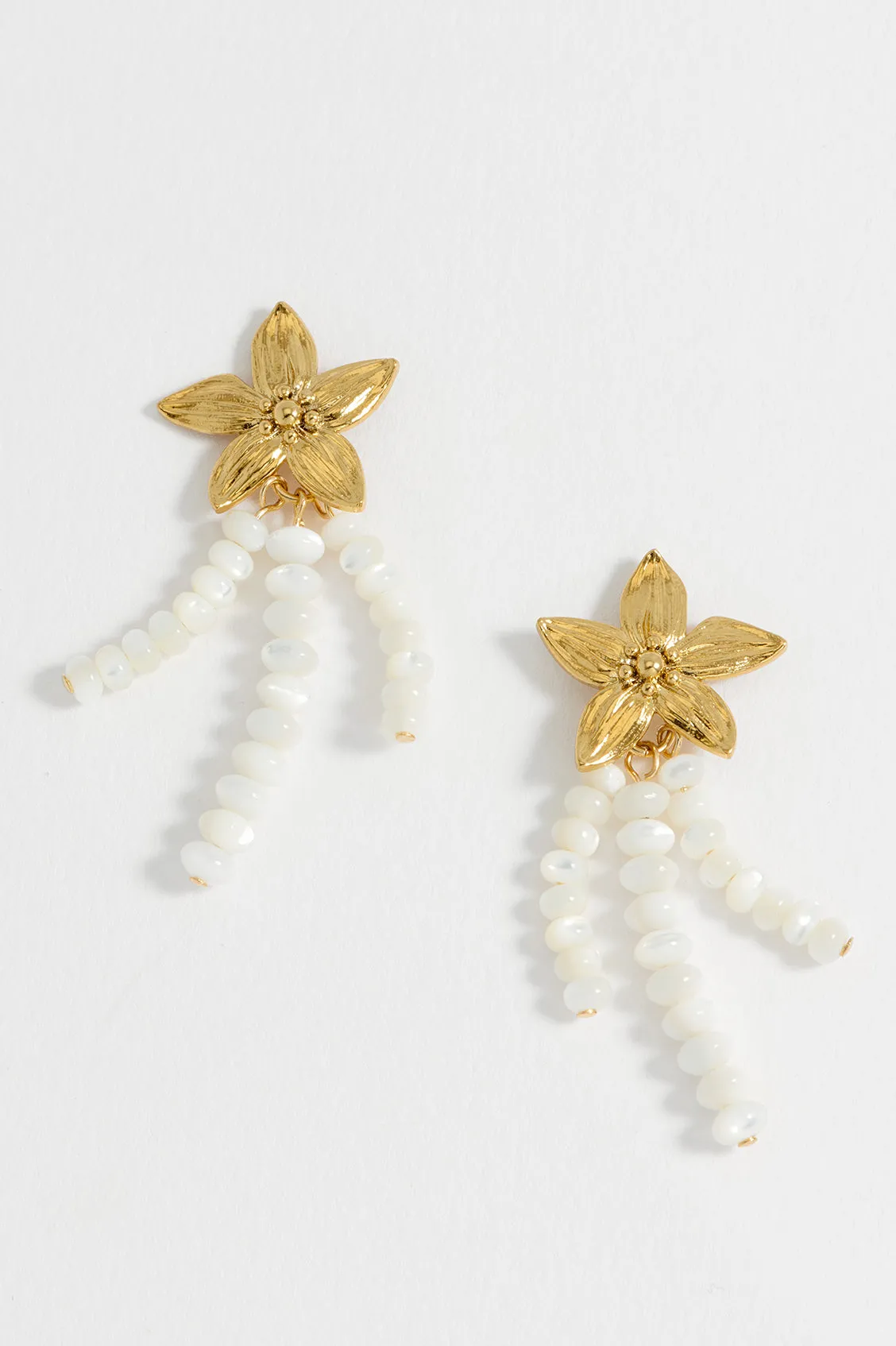 Flower Pearl Drop Earrings sold by Estella Bartlett