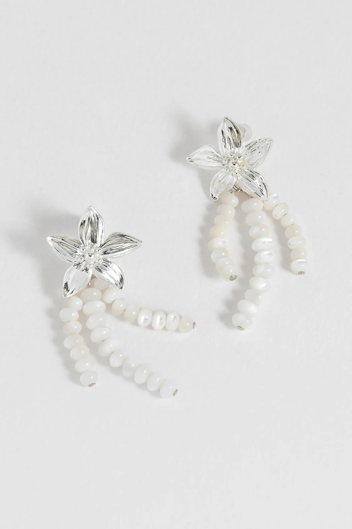 Flower Pearl Drop Earrings sold by Estella Bartlett product image thumbnail 4