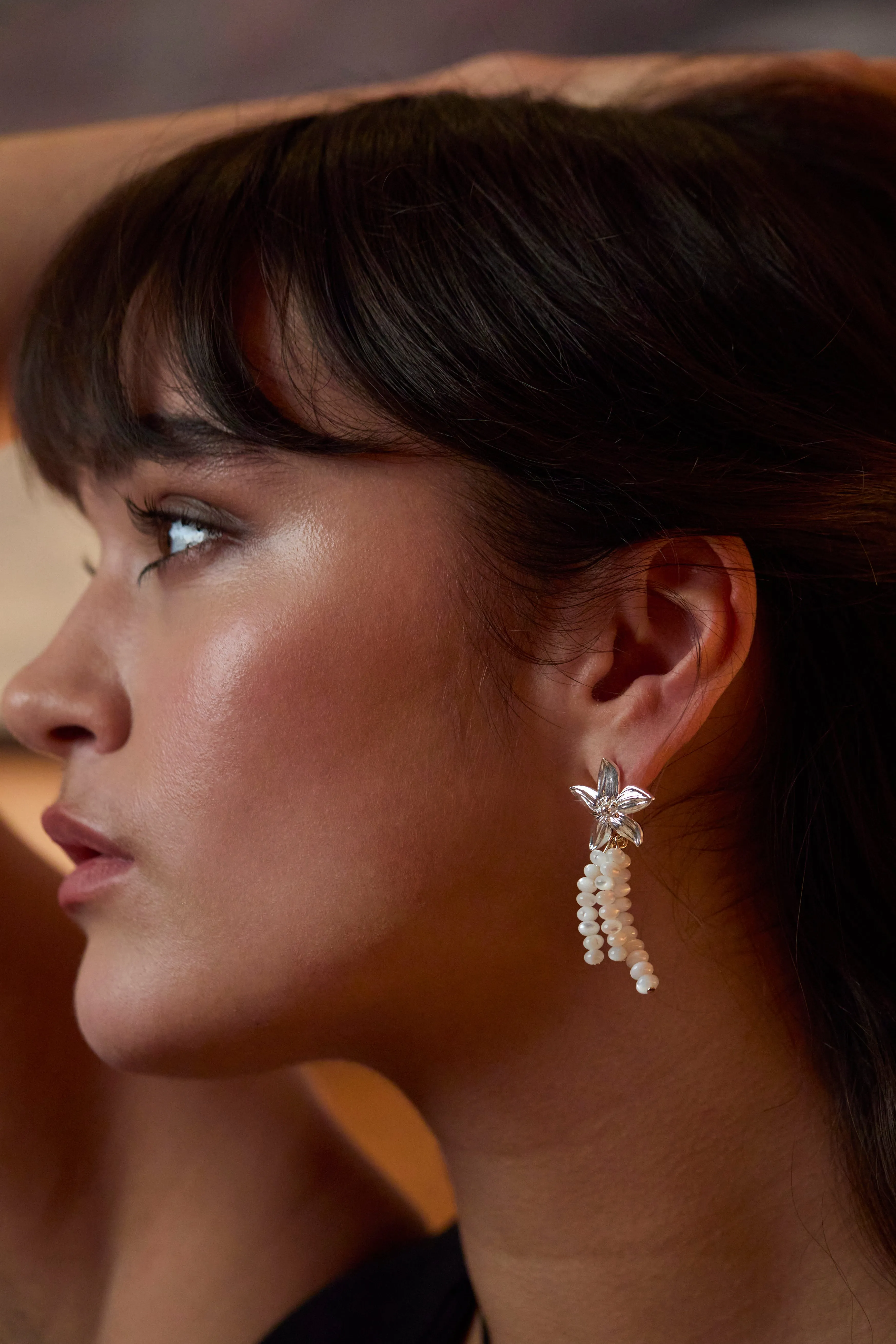 Flower Pearl Drop Earrings sold by Estella Bartlett product image thumbnail 2