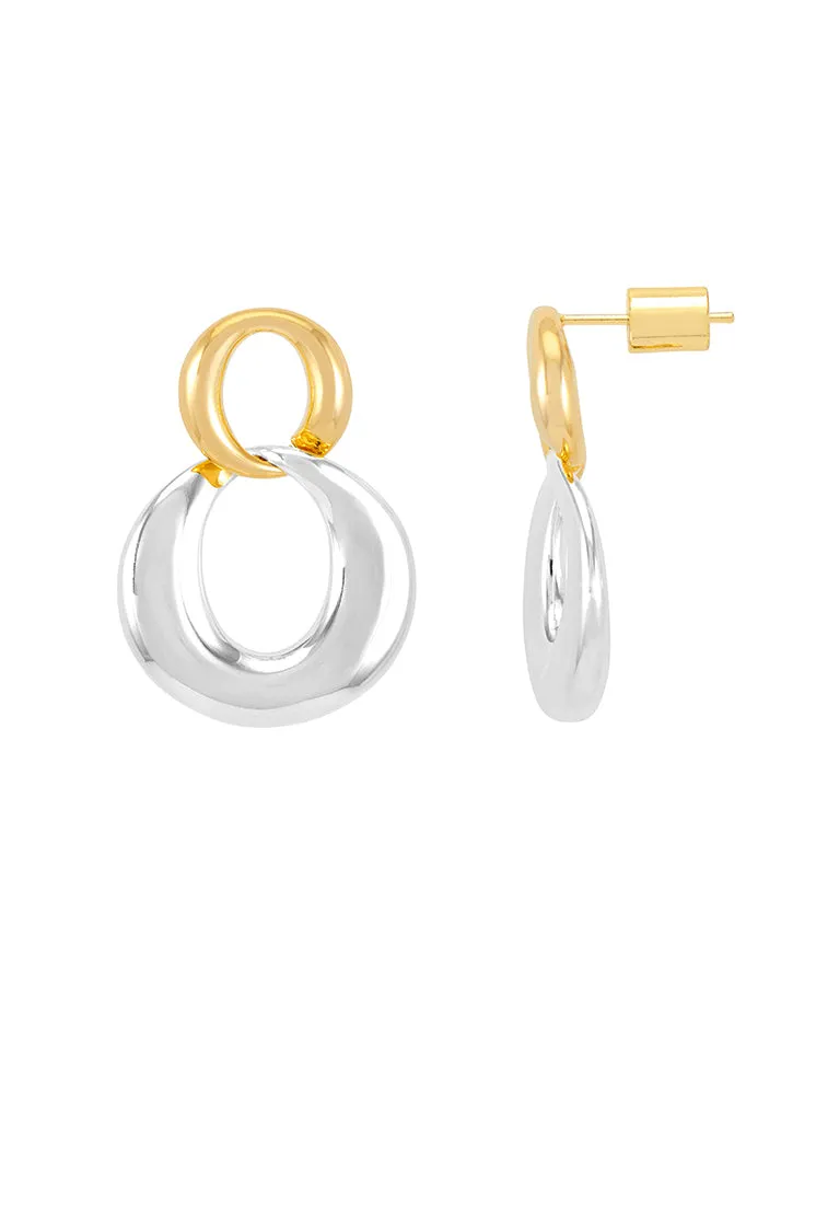 Gold And Silver Link Hoops sold by Estella Bartlett product image thumbnail 3