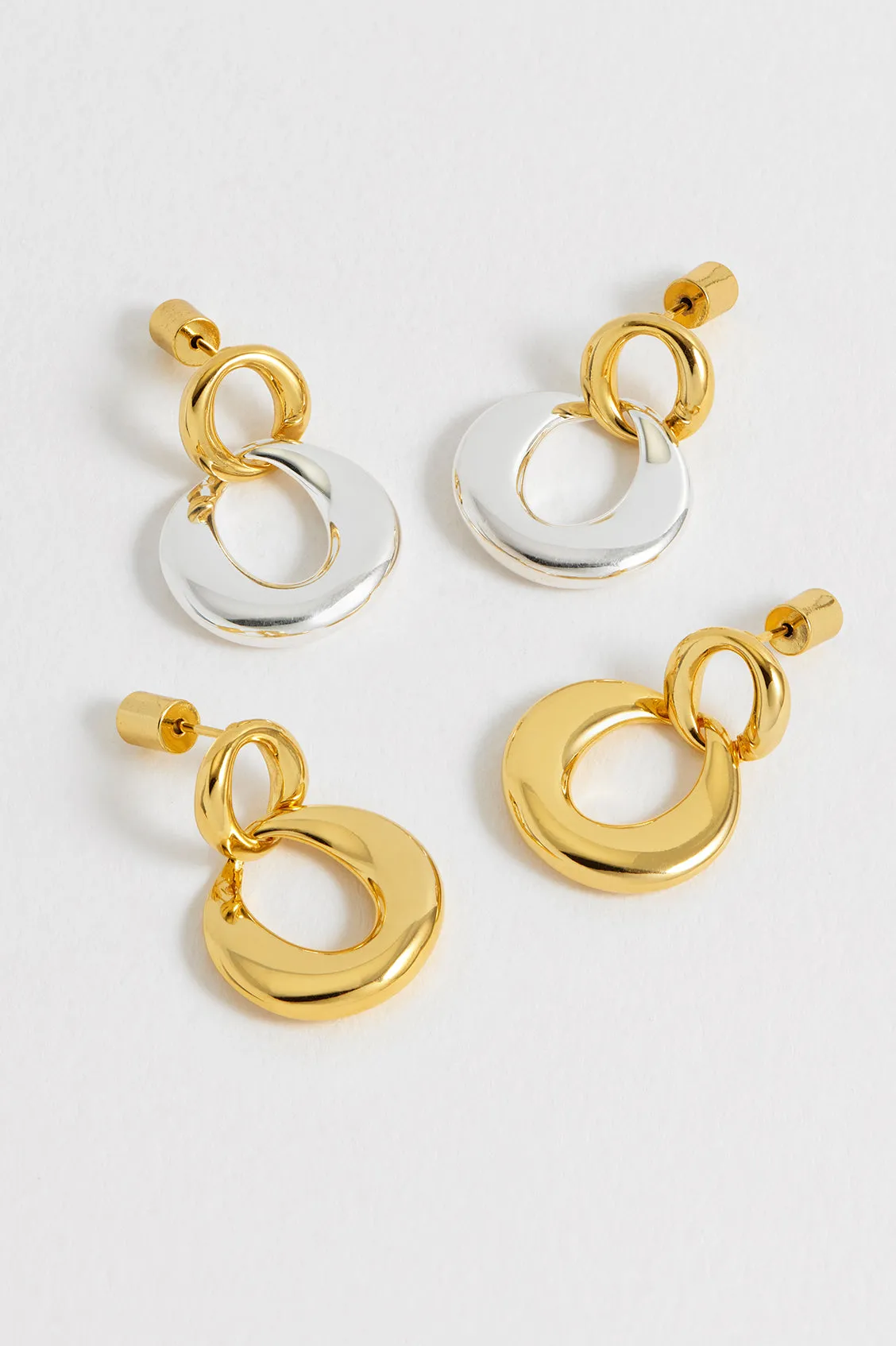 Gold And Silver Link Hoops sold by Estella Bartlett product image thumbnail 5