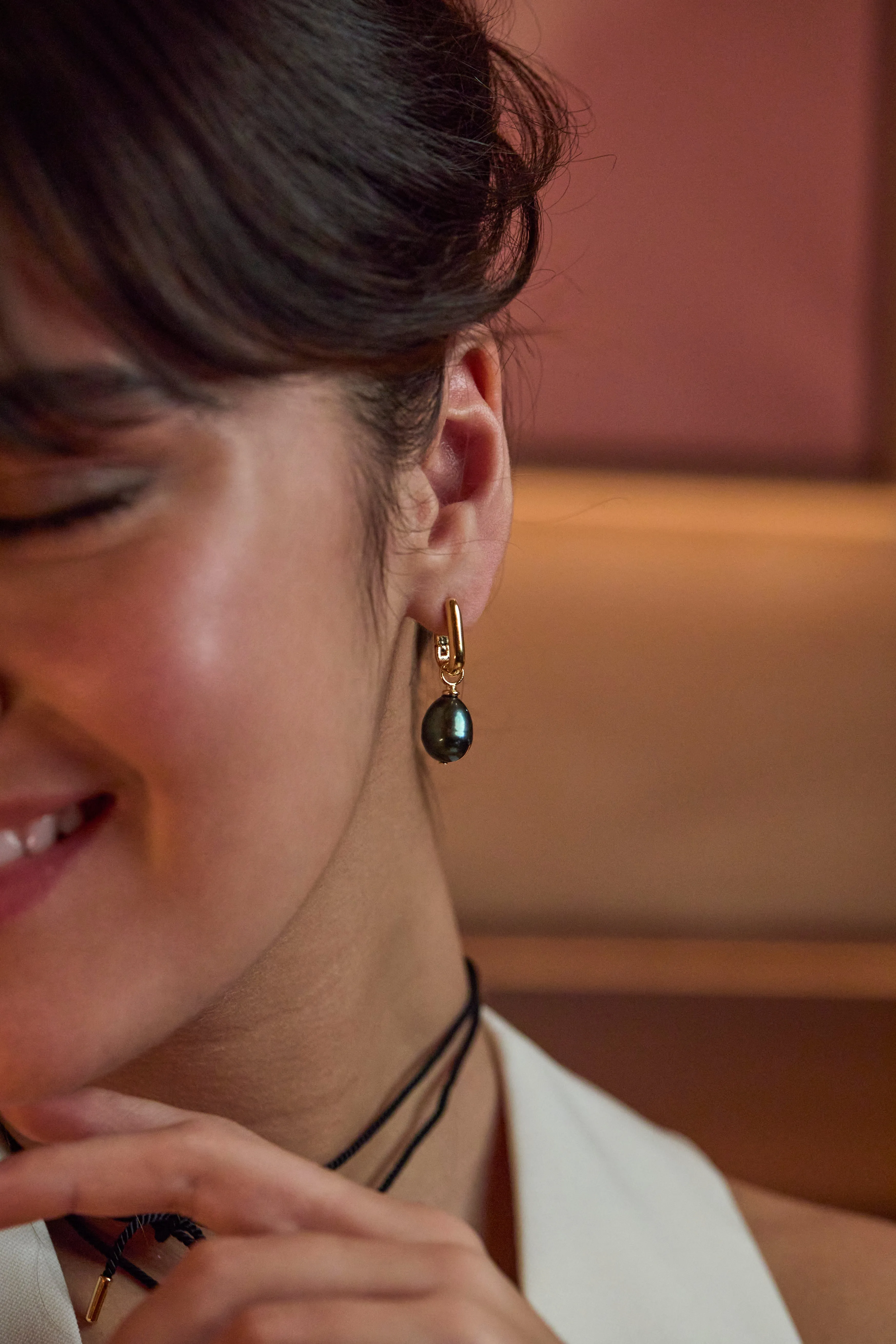 Blue Pearl Drop Link Earrings sold by Estella Bartlett product image thumbnail 2