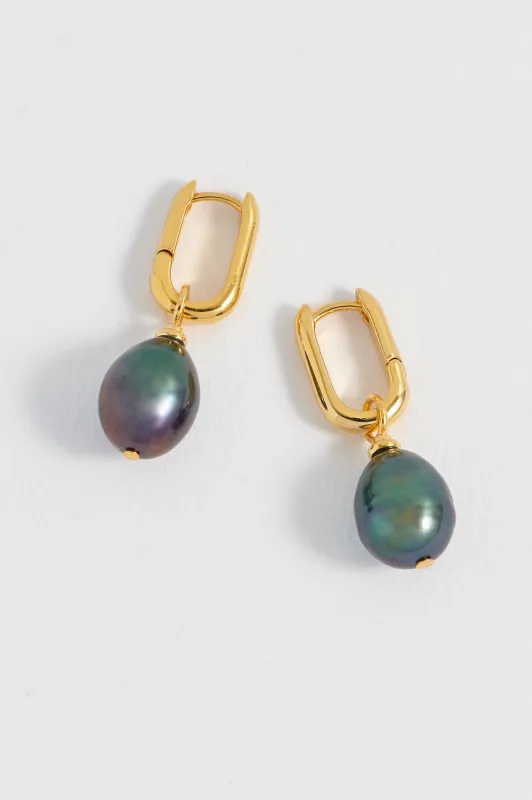 Blue Pearl Drop Link Earrings sold by Estella Bartlett
