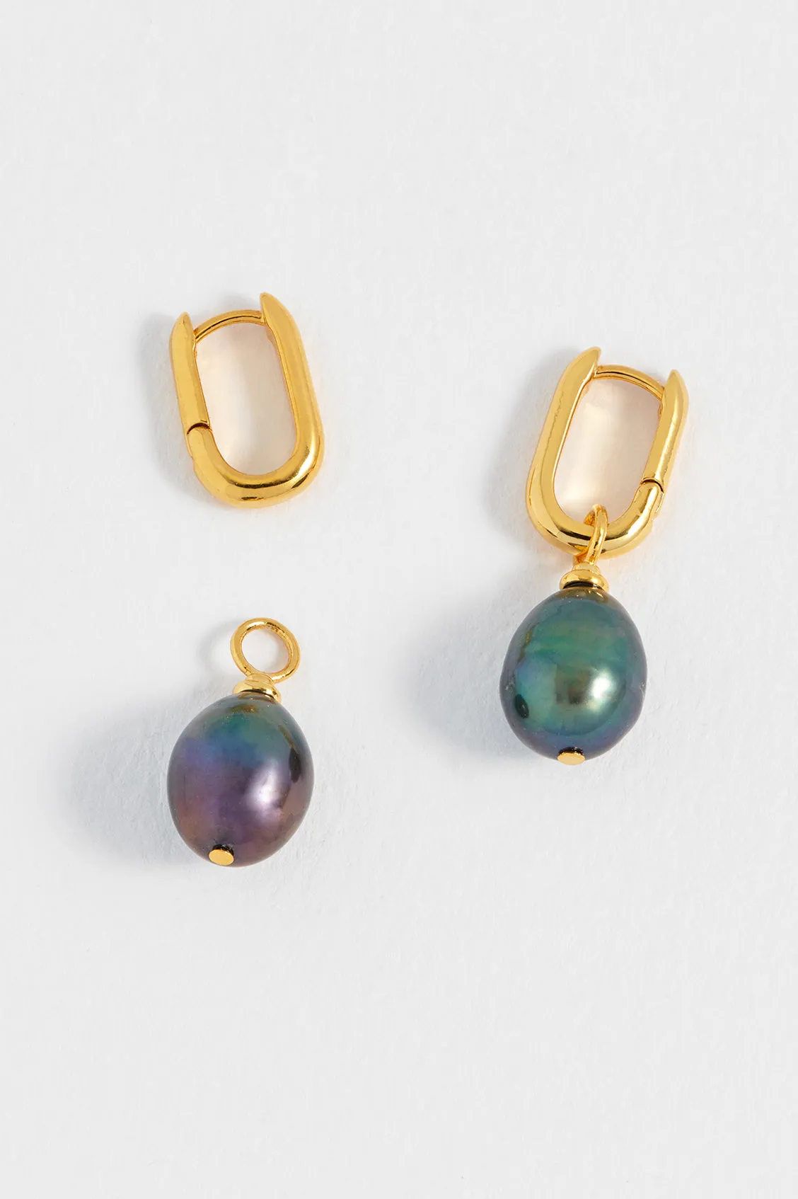 Blue Pearl Drop Link Earrings sold by Estella Bartlett product image thumbnail 4