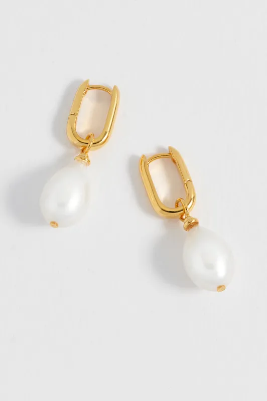Pearl Drop Link Earrings sold by Estella Bartlett